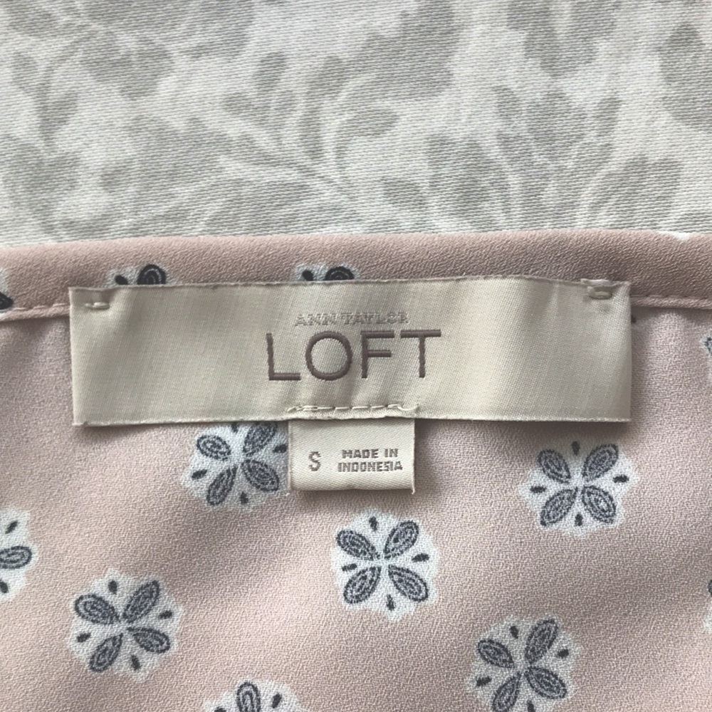 Loft Nude/Blush Patterned Blouse - image 3